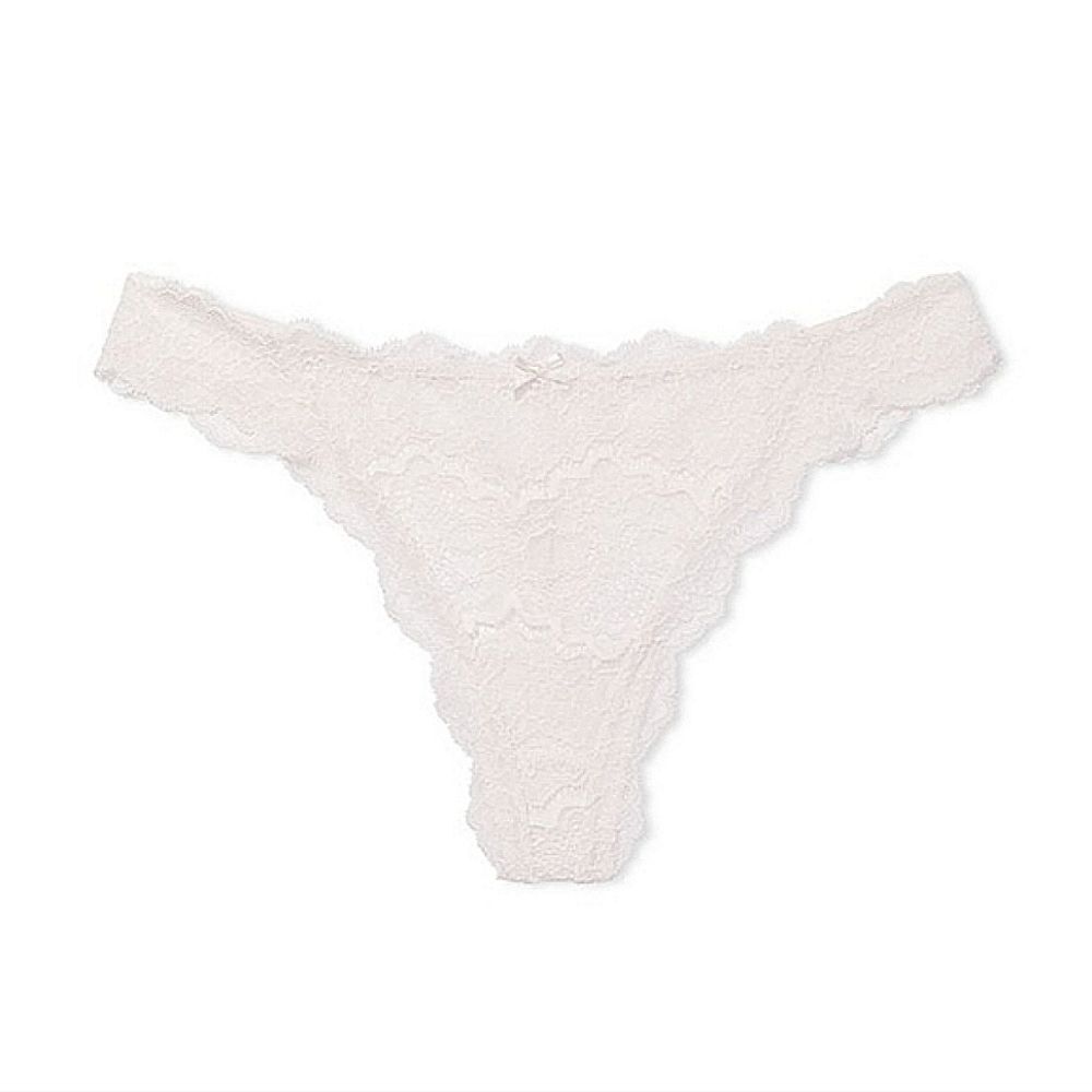 Victoria's Secret Dream Angels Cocunut White Thong Panty Size Large